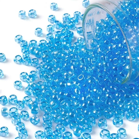 10g TOHO Round Seed Beads Japanese Seed Beads (104) Transparent Luster Aqua 8/0 3mm Hole: 1mm 222pcs/10g