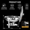 thumbnail image 3 of NEWKITCHEN  5 QT Stainless Steel Chafing Dishes Buffet  [Transparent Glass Cover]  4 pack Heat Preservation Set with Dinner Spoon and Dining Clip, 3 of 9