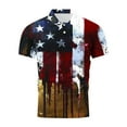 thumbnail image 5 of UVEASISHA 4th of July Golf Shirts for Men American Flag Distressed Print Polos Memorial Day Business Casual Collared Button up T Shirt Blue XXL, 5 of 5