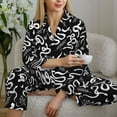 thumbnail image 6 of Fuzoiu Hand Drawn Snake Print Women's Long-Sleeved Pajama,Lounge Button Down Nightwear,Womens Notch Collar Pajama Set-X-Large, 6 of 7