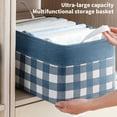 thumbnail image 4 of Hauiodp Blue Checkered Canvas Basket, Canvas Foldable Box, Small Storage Bin, Small Fabric Rectangular Storage Basket, Collapsible Bin for Toy and Clothes Storage, 4 of 7