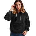 thumbnail image 2 of Flannel Cat Dog Pet Pouch Hoodie for Women, Pullover Sweatshirt with Front Carrier Pocket and Drawstring Hood, 2 of 5