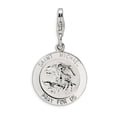 thumbnail image 1 of Sterling Silver Amore La Vita Rhodium-Plated Saint Michael Medal Charm (40 X 18) Made In United States qcc501, 1 of 5