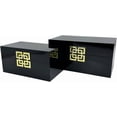 thumbnail image 4 of Galt International Storage Box Set Decorative Storage Box w/Hinged Lid Classic Design Wood Decor Boxes with Geometric Clasp Storage for Bedroom & Home - Set of 2 (Black & Gold), 4 of 14