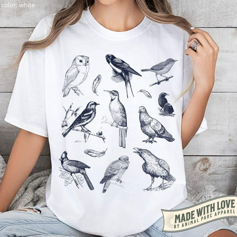 Birds Shirt Vintage Tattoo Style Birds TShirt Gift Nature Lover
