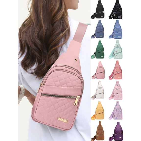Clearance Under 5! Suncoda Sling Bag for Women Men Fashionable Embroidery Diamond Shoulder Crossbody Bag Large Capacity Watertight Backpack With Data Hole Travel Hiking Backpack