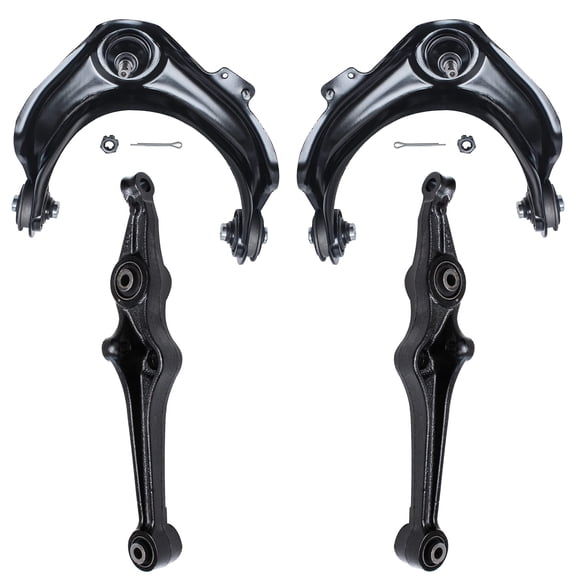 Detroit Axle - 4pc Front End Control Arms Kit for 98-02 Honda Accord 1999-2003 TL 2001-2003 CL 2 Upper Control Arms w/Ball Joints 2 Lower Control Arms Replacement