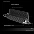 thumbnail image 2 of DNA Motoring FMIC Stepped Bar & Plate Black Racing Front Mount Intercooler For 15-23 Ford Mustang 2.3L Ecoboost, 2 of 6