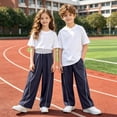 thumbnail image 2 of Boys Pants Pocketed Straight Leg Elastic Loose Fit Solid Print Trousers Back-To-School 3-4 Years, 2 of 5