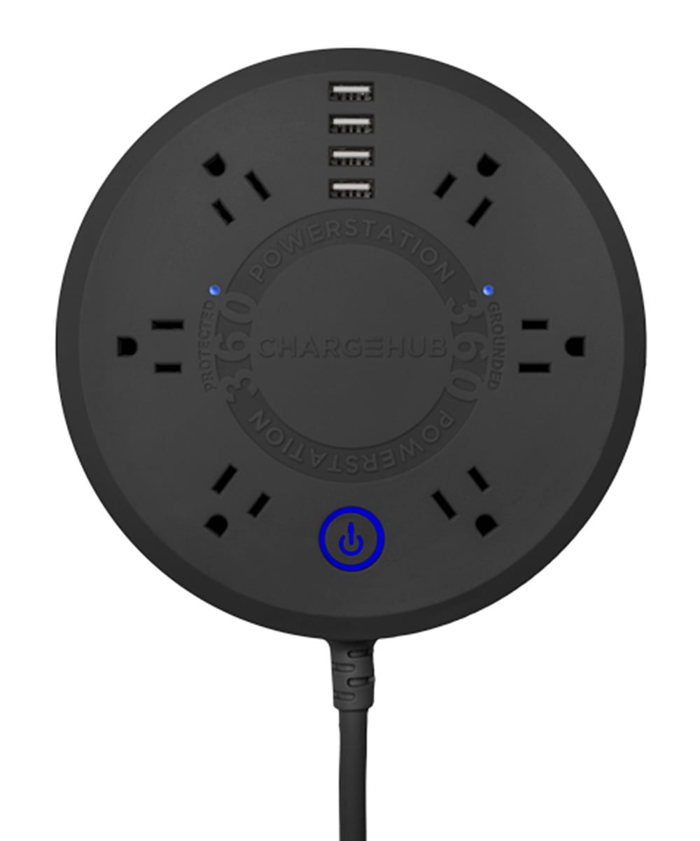 ChargeHub Powerstation 360 Surge Protector Power Strip Black