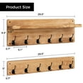 thumbnail image 5 of Wood Wall Mounted Coat Rack with Shelf, Hallway Shelf with 12 Coat Hooks,Light Brown, 5 of 7