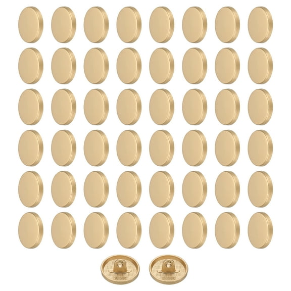 50pcs 24L Metal Round Flat Sewing Buttons 15mm Alloy Shank Craft Replacement Button for Men Women Suit Woolen Coat Shirt Trousers Sewing Crafts, Matt Gold