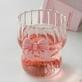 thumbnail image 6 of Vintage Ripple Glass Cup 12 Oz/350 Ml Butterfly Decoration Iced Coffee Cup Suitable For Juice Beer Beverages Water Dessert Beverages Coffee Cup With Bow Glass&Bottle Home Decor, 6 of 6