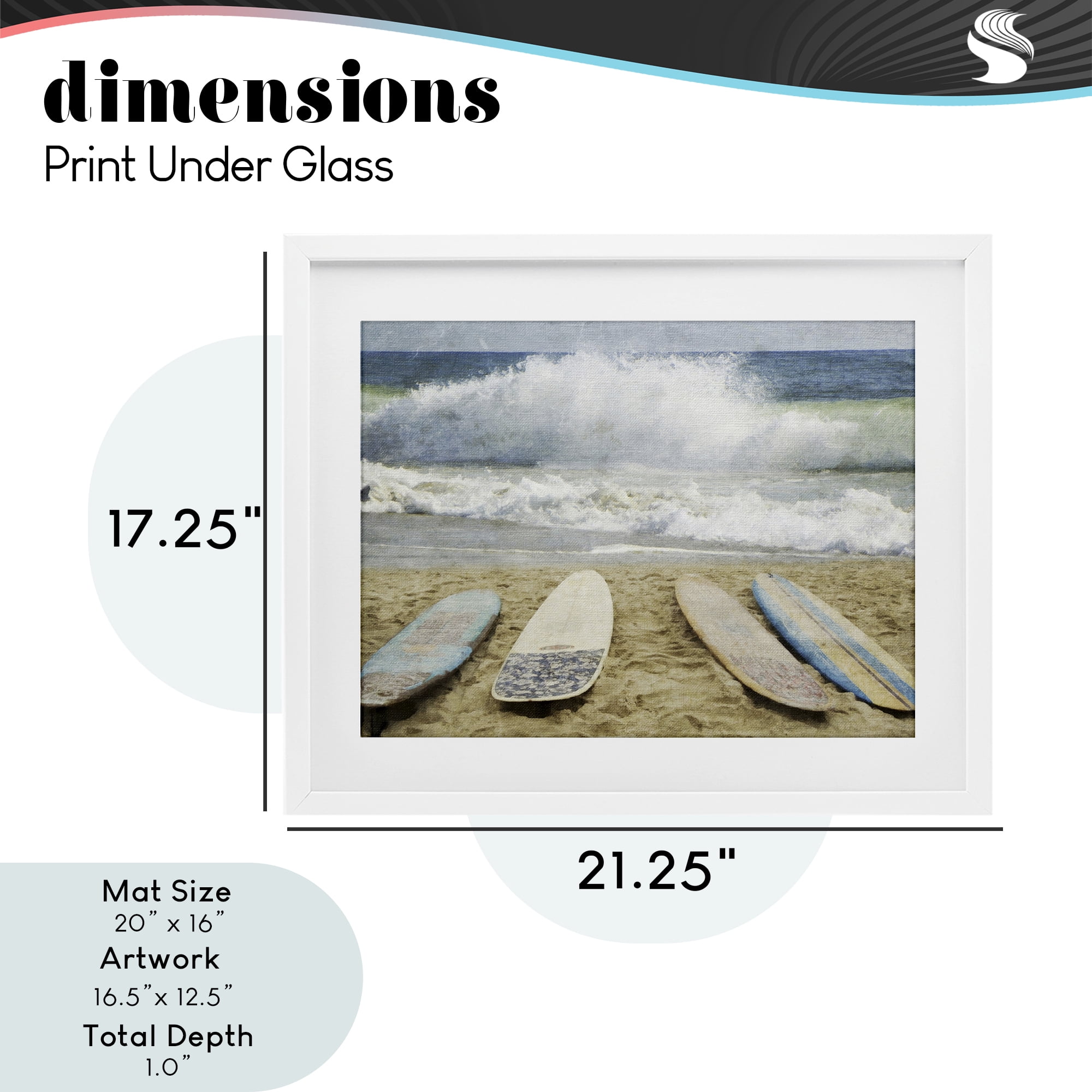 Stupell Industries Surfboards At The Ready White Framed Print Under Glass, design by Grotto Studios