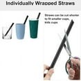 thumbnail image 4 of Triani 100Pcs 11mm Diameter Drinking Straws Individually Packaged Black Plastic Extra Long Straws Disposable Reuseable for Milkshakes, Tea, Coffee, Bubble Milk, 4 of 7