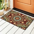 thumbnail image 2 of PUREYAH Front Door Mat Indoor Entrance, Non-Slip Washable Abstract Persian Blue Flower Decorative Rug Carpet for Bedroom Living Room Bathroom 36"x24", 2 of 8