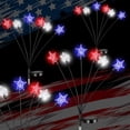 thumbnail image 3 of Solar Garden Lights Decorative Patriotic Star String Lights, Red White Blue Led, 1 Pc Solar Stake Lawn Yard Lighting, 3 of 7