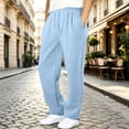 thumbnail image 2 of ZHANGDER Teen Boys Sweatpants Baggy Open Bottom Drawstring Elastic Waist Wide Leg Pockets, Sky Blue 15-16 Years, 2 of 7