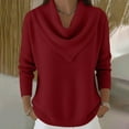 thumbnail image 3 of Yigetop Chandail à Col Roulé pour Femmes, Chandail à Col Roulé Surdimensionné pour Femmes, Mode Automne Hiver, Chandail à Col Roulé à Manches Longues Tendance, Chandails d'Hiver pour Femmes Rouge m, 3 of 5