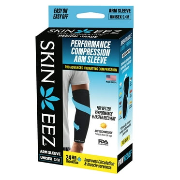 Skineez Pain Relief Moderate Compression Arm Sleeve, Size S/M, Black