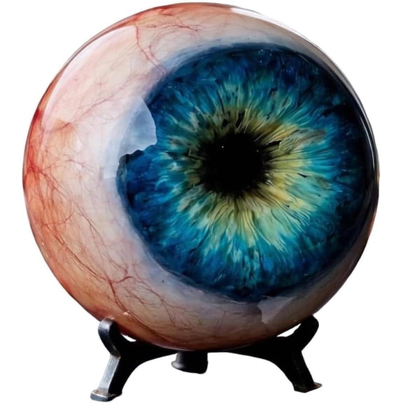 Hyper-Realistic Gothic Monster Eyeball Ornament, Resin Spooky Dark Fantasy Decor Sculpture, Unique Halloween Desktop Decoration & Weird Art Gift for Gothic Home Decor Collectors (k)