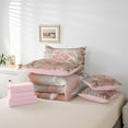 thumbnail image 6 of Manfei 3D Pearl Floral Bedding Comforter Set 7-Piece for Girls, Chic Flower King Bedding Sets, Princess Pink Bed Sheets, Luxury Bedroom Decor, 6 of 8