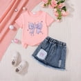 thumbnail image 2 of Girls Outfit Sets, Two Piece Summer Short Sleeve T-Shirts And Shorts Set 6-12 Months 12-24 Months 2t 3t 4t 5t 6t 7t Children,6-7 Years, 2 of 4