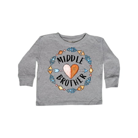 

Inktastic Middle Brother- arrow heart circle Gift Toddler Boy Girl Long Sleeve T-Shirt