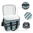 thumbnail image 6 of FORMRS Insulated Cooler Bag 24 Cans Capacity Soft Leakproof Lunch Box with Side Pockets, Green Stripes Pattern, 6 of 7