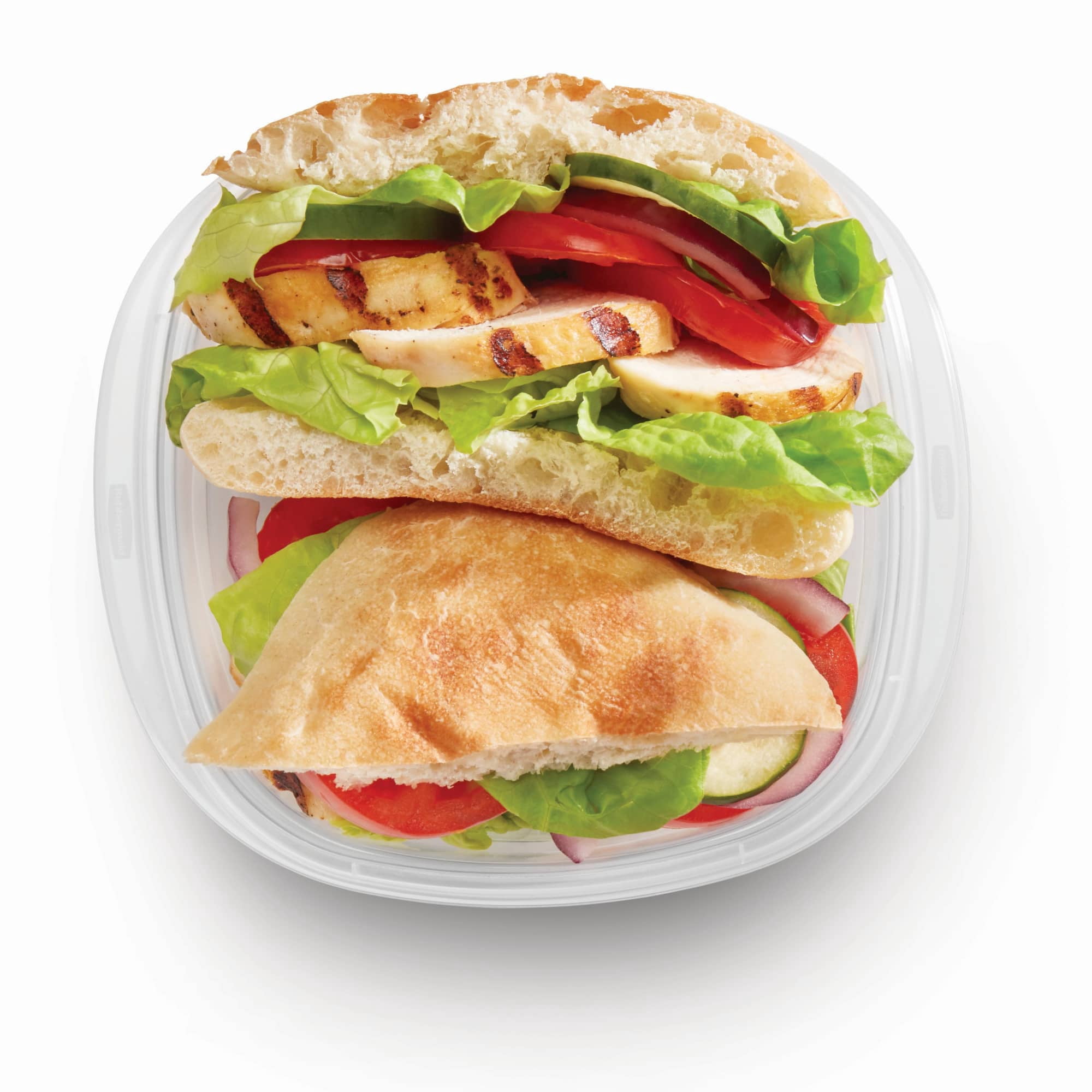 (4 pack) Rubbermaid TakeAlongs 2.9-Cup Square Food Storage Containers, 4-Pack, Red