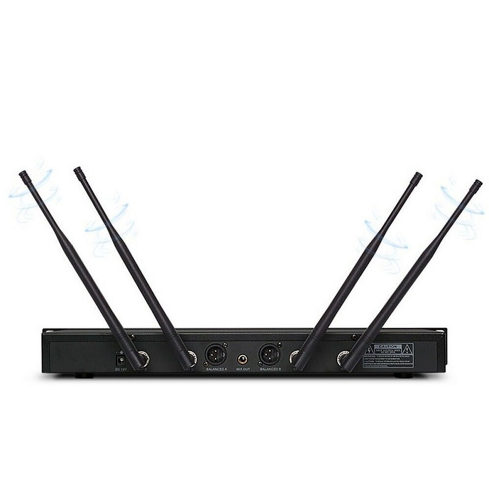 Dual Channel Wireless Handheld Microphone System, UHF Adjustable Frequency Dynamic Microphones, 328ft Range, Microphone for Weddings, Family, School, Church