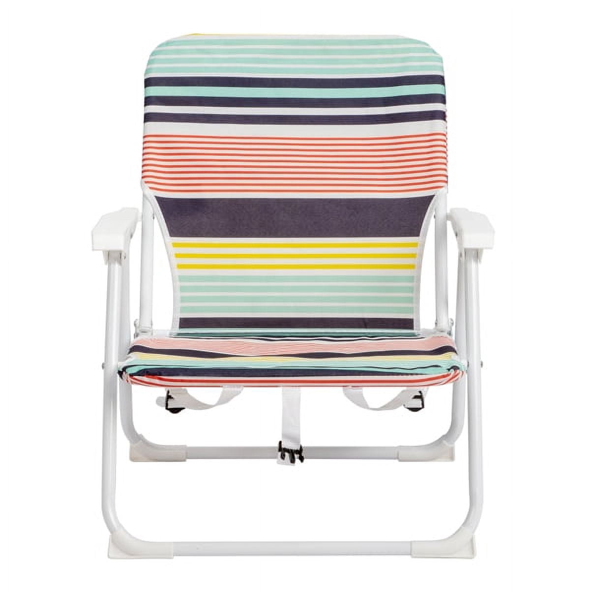 Alvantor Compact Folding Beach Chair with Steel Frame and Armrests, Lightweight Portable Outdoor Chair, Multi Stripe