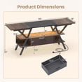 thumbnail image 3 of ELLEGNT TV Stand for 65" TVs - 3‑Tier with Power Outlets, LED Lights, and Remote Storage Shelves, Brown, 3 of 10