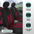 thumbnail image 2 of FH Group Striped Polyester Fabric Car Seat Cover, Universal Burgundy Full Set Seat Covers with Air Freshener, 2 of 10