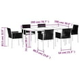 thumbnail image 4 of vidaXL 7 Piece Garden Dining Set with Cushions Black Poly Rattan and Steel, 4 of 5