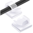 thumbnail image 1 of Clips para cables de 60 piezas, bridas adhesivas para cables, almacenamiento para colgar cables autoadhesivo, puente para cables eléctricos, para gestión de cables, transparente, 14 * 14 * 8 mm, 1 of 5