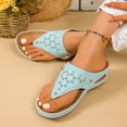 thumbnail image 6 of Summer Sandals Clearance, Xunlbb Women's Fashion Casual Spring And Summer New Solid Color Thong Wedge Heel Flip Flops(Sky Blue,Size:36), 6 of 6