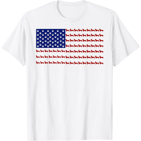 Dachshund American Flag T-shirt Independence Day Gift