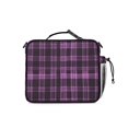 thumbnail image 3 of Purple and Black Checkered Pattern Insulated Lunch Bag with Shoulder Strap and Bottle Holder,Bento School Lunch Bag Box,11x9.5x3.5 Inches, 3 of 4