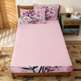 thumbnail image 4 of Erosebridal 3D Daisy Flower Zipper Full Size Comforter Sets with Fitted Sheet and 2 Pillowcases for Women Girls, Spring Butterfly Print Zipper Bedding Set, Pink Reversible, 4 Pieces, 4 of 7