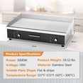 thumbnail image 2 of Ktaxon 30" Electric Griddle, 3000W Flat & Stripe Top Grill with Dual Temp Control, 2 of 8