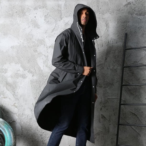 Impermeable Impermeable EVA Adulto Espesar Chubasquero con capucha Mujeres Hombres Ropa impermeable al aire libre (XL