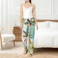 thumbnail image 4 of Balery Watercolor Palm Tree Pantalones de pijama para mujer, pijamas ultraligeros, pantalones de estar por casa-XX-Large, 4 of 6