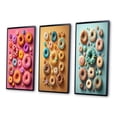 thumbnail image 3 of Designart "Irresistible Donut Delights in Color I" Food Donuts Framed Wall Art Set Of 3 - Pink Modern Frame Gallery Wall Set For Home Decor, 3 of 6