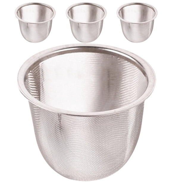 4 coladores de té de acero inoxidable, accesorios para teteras, infusores de té, filtro de malla.
