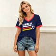thumbnail image 5 of Women's Football Graphic T-Shirt, Women's V-Neck Short Sleeve Letter Print T-Shirt for Casual Summer for Soccer Tournament 2026 Navy Size: L, 5 of 5