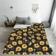 thumbnail image 5 of Fotbe Royal Blue Plaid Sunflower Manta de Franela Acolchonada con Estampado, Súper Suave y Esponjosa, Extra Grande para Sofá, Cama, Uso Todo el Año-80"x60", 5 of 7