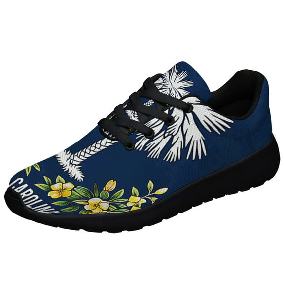 South Carolina Yellow Jessamine Flowers Shoes Sneakers Black Size 3.5