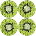 thumbnail image 2 of Shower Caps,BrightGreen Cartoon Dinosaurs Leaves Pattern Waterproof Shower Cap for Women 4 Pieces,Double Reusable Hair Cover for Shower PEVA Elastic Stretch Hem, 2 of 7