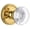 Polished Brass, variant on Grandeur Bordeaux Crystal Door Knob with Georgetown Plate